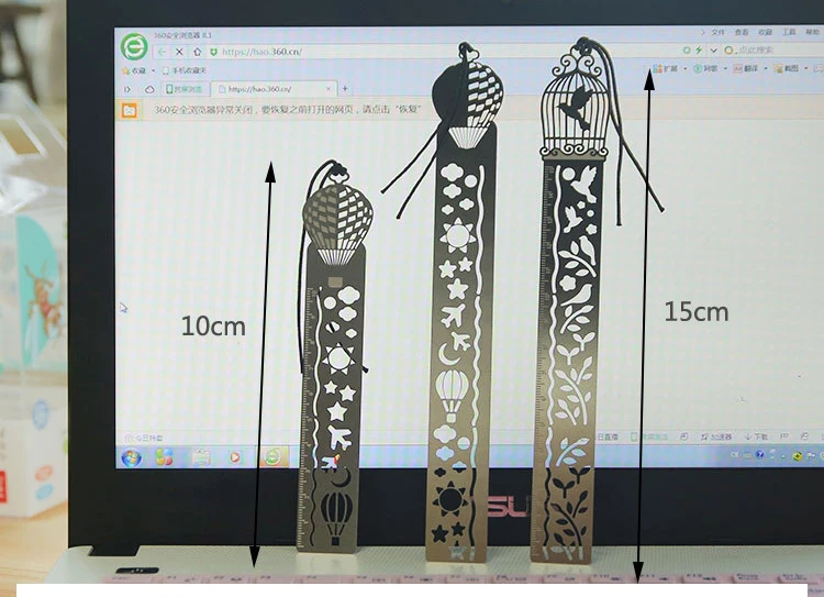 Kawaii Творческий Многофункциональный полые металлические закладки правитель DIY рисунок ультра-тонкий правители для детей Студент Школьные