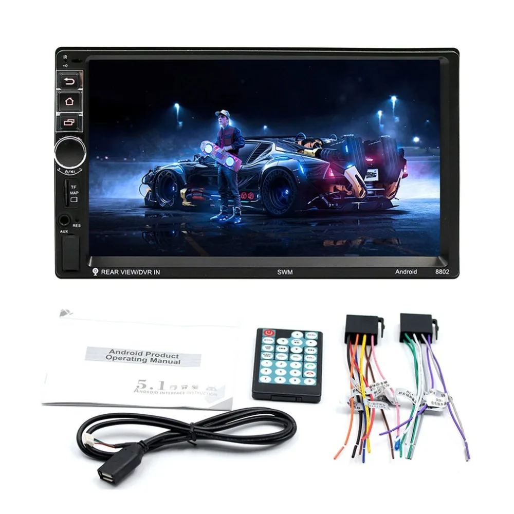 

7" 2DIN Car Radio HD Touch Screen Quad Core Android 5.1.1 3G Bluetooth MP5 Player Built-in WIFI GPS Navigation Media Player