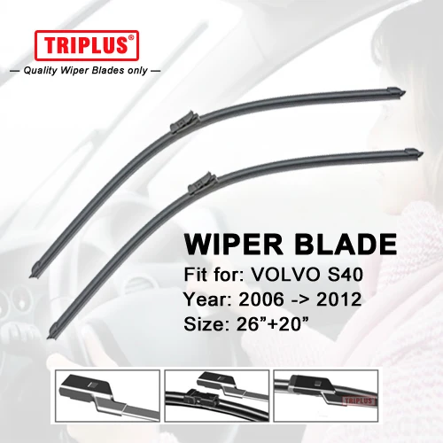 Wiper Blade for VOLVO S40 (2006 2012) 1set 26"+20",Flat Aero Beam