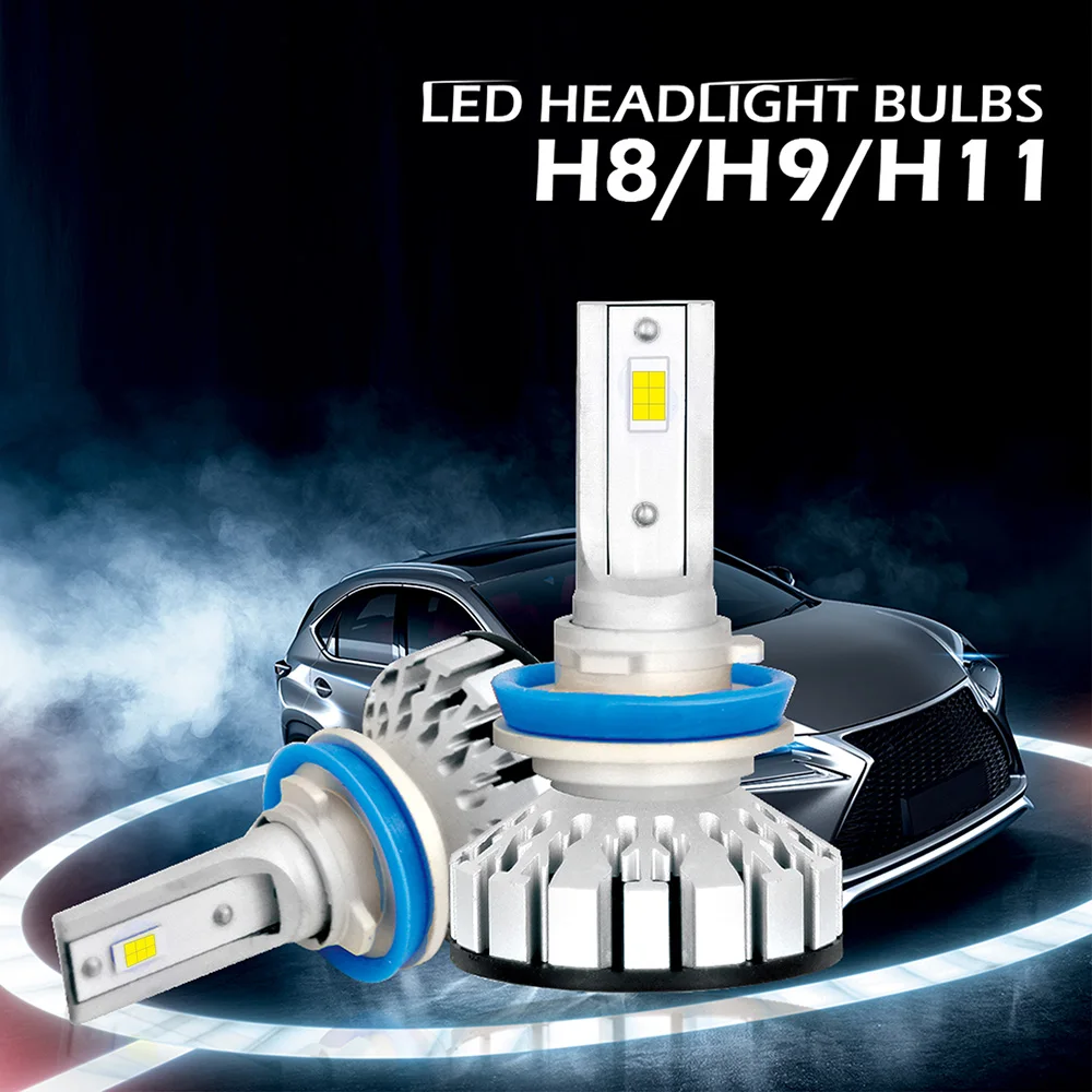 2 шт. светодиодные лампы для автомобильных фар H7 H4/HB2/9003 H8/H9/H11 80 Вт 8000LM Сменные