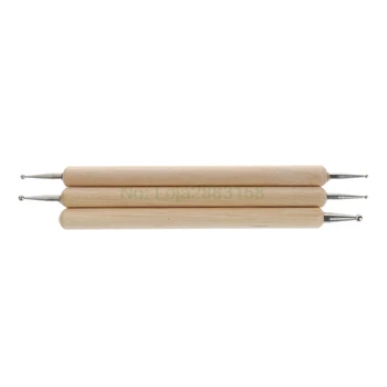 

1set/3 pcs Stainless Steel Ball Stylus Tool Sets For Embossing Pattern Clay Sculpting