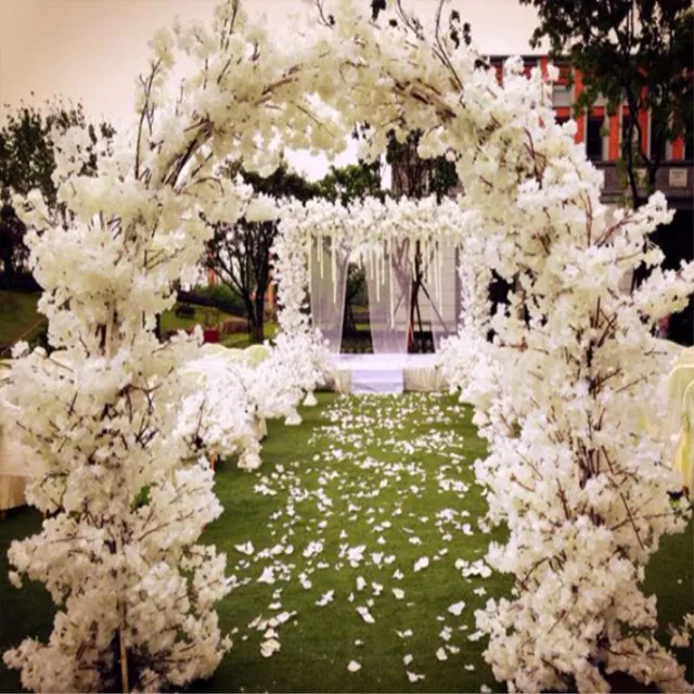 Artificial Cherry Blossom Fake Flower Garland White Pink Red Purple Artificial Cherry Blossom Fake Flower Garland White Pink Red Purple Available 1 M Length Pcs For Wedding Diy Decoration