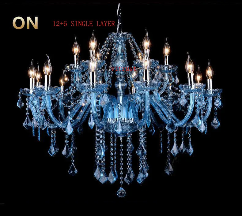 Синие хрустальные люстры светильники приспособление современные подвесные лампы для дома столовая спальня Большой Роскошный K9 Cristal Lustres de
