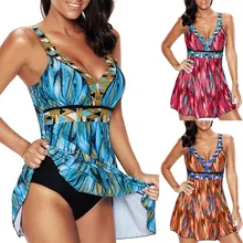 Women's Swimming Suit Women Plus Size Print Tankini Swimjupmsuit Swimsuit Beachwear Padded Swimwear bathing suit women#5