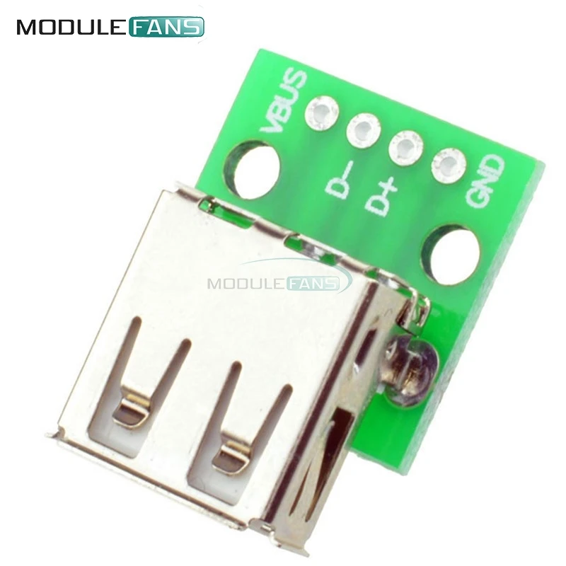 

5pcs Type A Female USB To DIP 2.54MM PCB Board Adapter Converter Module For Arduino
