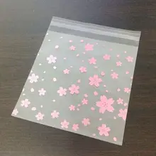 Новое поступление! Популярный Матированный текстуры вишневый цвет розовые подарочные пакеты* клейкая сумка для печенья