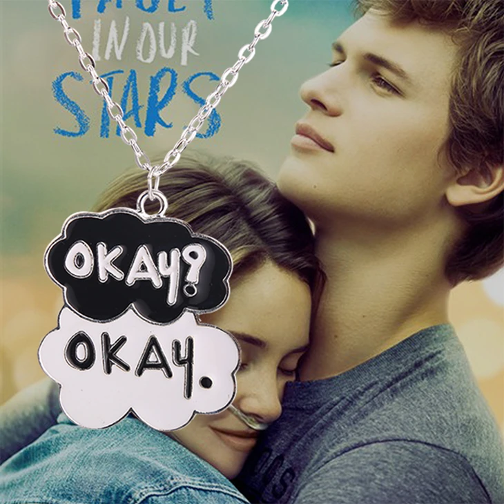 

The Fault In Our Stars Necklace OKAY Cloud Best Friends Friendship Enamal Pendant Fashion New Jewelry Lover Men Women Wholesale