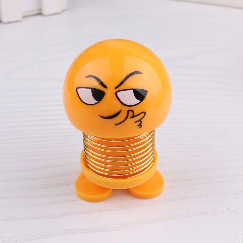 

Creative Car Expression Doll Face Spring Shaking Head Decoration Smiley Car Interior Doll Spring Expression Face Car Accessories