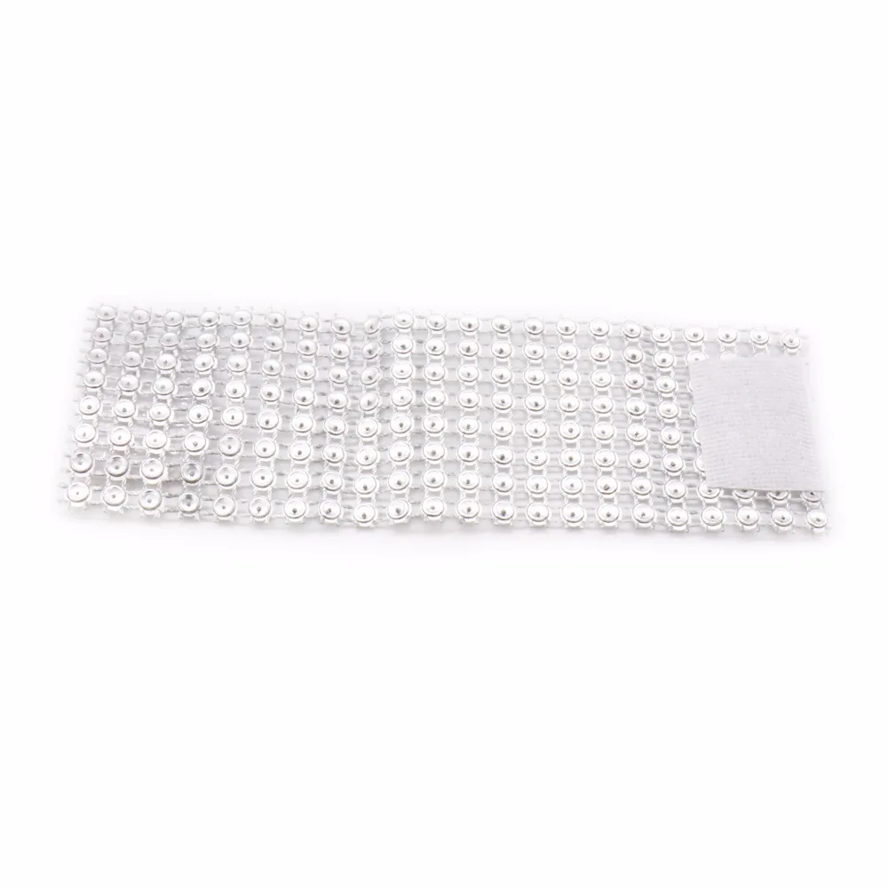 Silver 50Pcs Rhinestone Napkin Rings Napkin Holder Chairs Sash Bows for DIY Party Banquet Hotel Wedding Birthday Party Decor