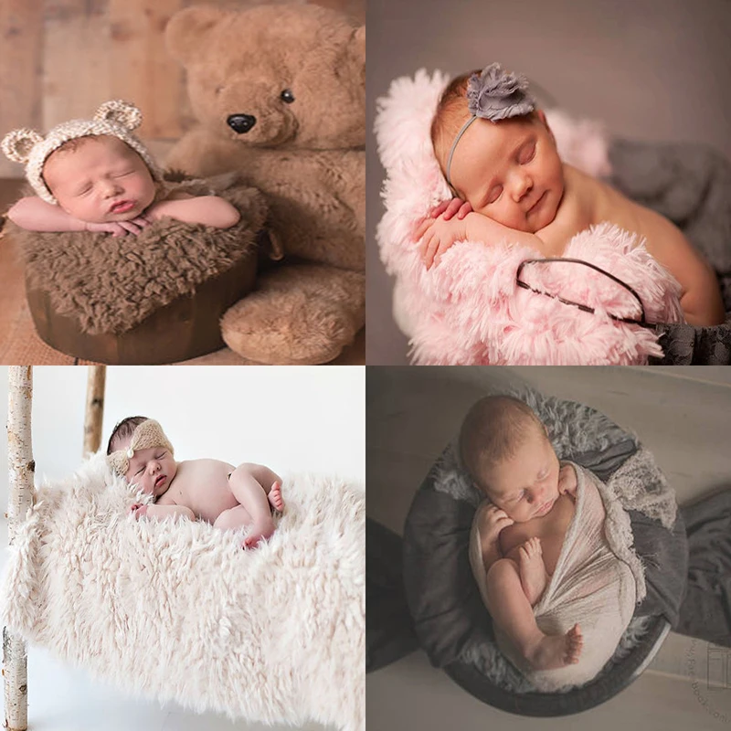 hunpta recién Nacido Photography Fondo de Piel sintética de Accesorios stuffe Fotos de bebé Suave Manta 