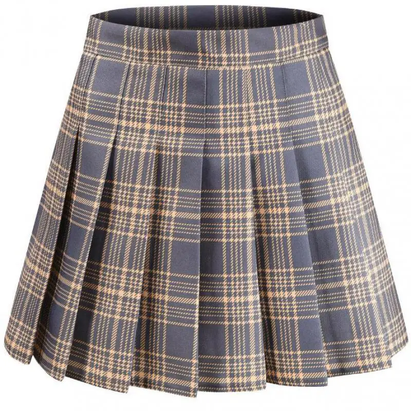 Модные юбки, женская летняя плиссированная юбка с высокой талией, кавайная Женская Студенческая стильная Harajuku Сексуальная Темно-синяя клетчатая мини-юбка-пачка - Цвет: 331.7