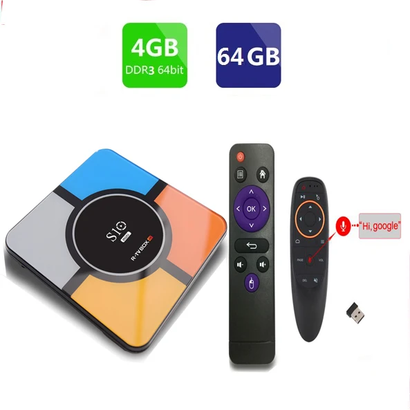 R-TV BOX S10 MINI Android 9,0 4 ГБ 32 ГБ/64 Гб медиаплеер 2,4G пульт дистанционного управления - Цвет: 4G 64G with G10