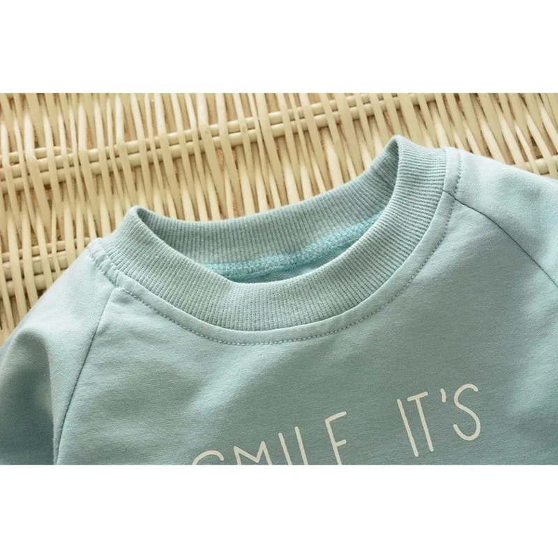 2017 New Autumn Childrenb Clothing Spring Baby Children Boys Girls Cartoon Elephant Cotton Sets T Shirt Pants 2 Pcs 1-5Y