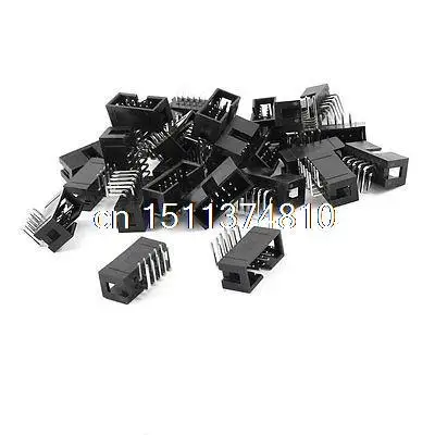 

25 Pcs 2x5 Pin 10P 90 Degree PCB Mounting Connector Cable IDC Pin Headers