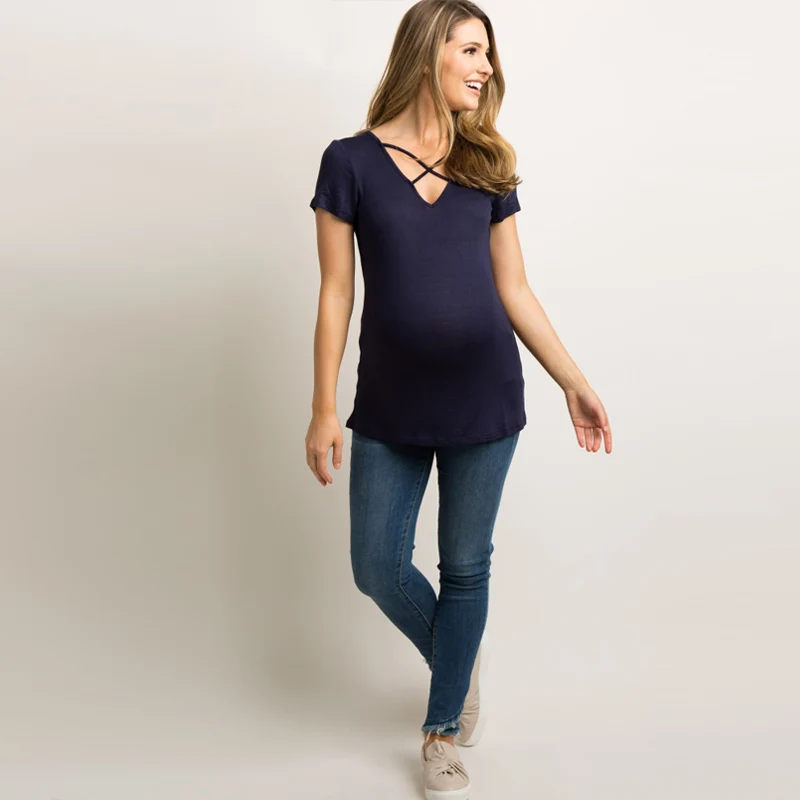 maternity blouse AS1771 Navy blue 002