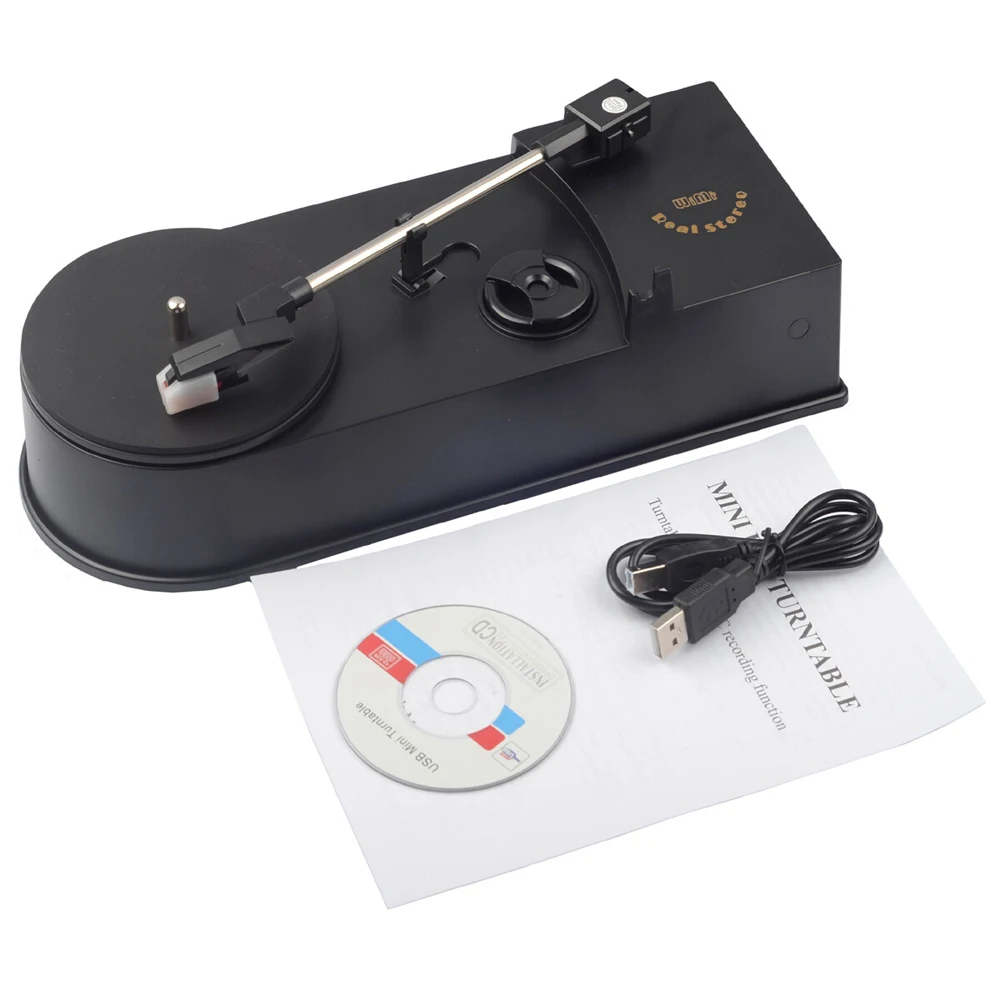 

Mini Retro USB Turntable Record Player Gramophone Vinyl Turntables Audio Players Phonograph Convert Vinyl to MP3/WAV Plug