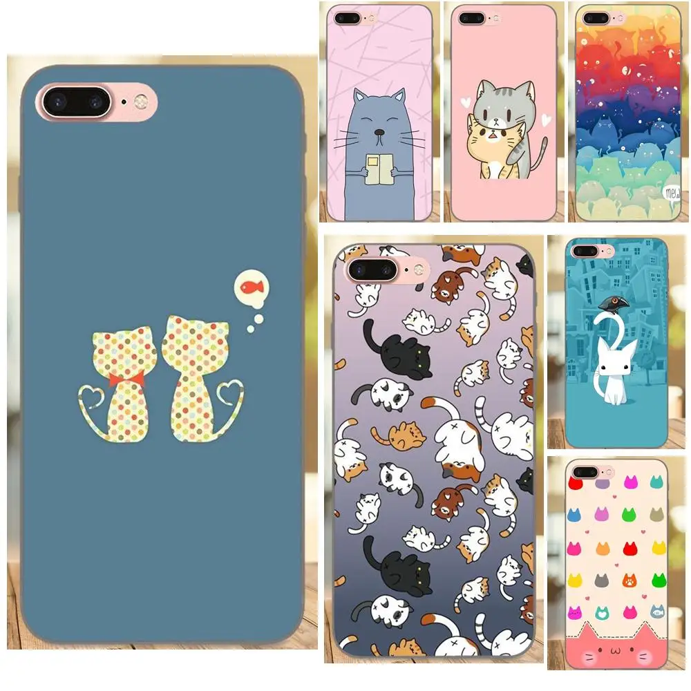 Милый город мультфильм кошки для Huawei Honor 5A 6A 6C 7A 7C 7X 8A 8C 8X 9 10 P8 P9 P10 P20 P30 Mini Lite Plus