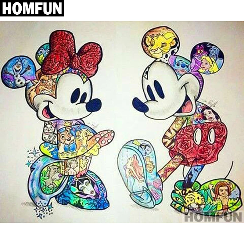 

HOMFUN Full Square/Round Drill 5D DIY Diamond Painting "Cartoon mouse" Embroidery Cross Stitch 5D Home Decor Gift A01508