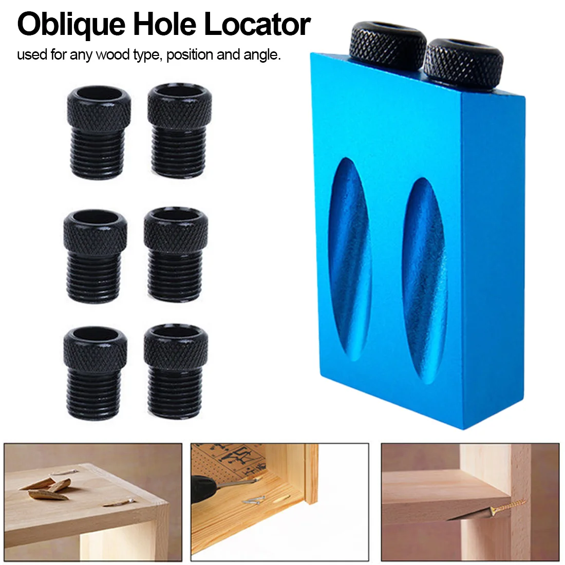 

7pcs Pocket Hole Jig Kit System Mini Wood Jig Step Drill Bit 6/8/10mm Set For DIY WoodWorking Tools