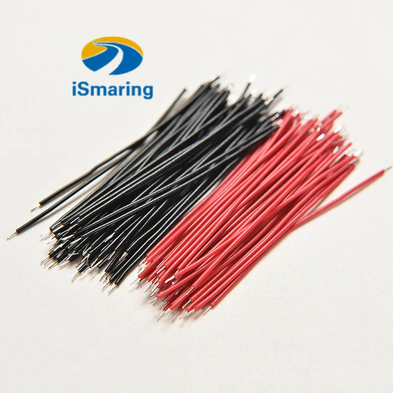 

Official iSmaring 20pcs/lot 6cm Black/Red Electronic Wire Motherboard Breadboard Jumper Cable Tinned Welding