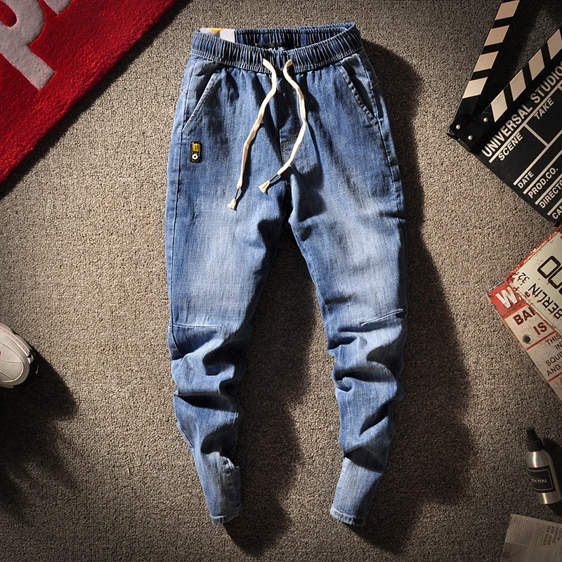 

Mens Big Pocket Straight Jeans Harem Pants Male Classic Causal Loose Vintage Jeans Mens Hip Pop Lightweight Jeans