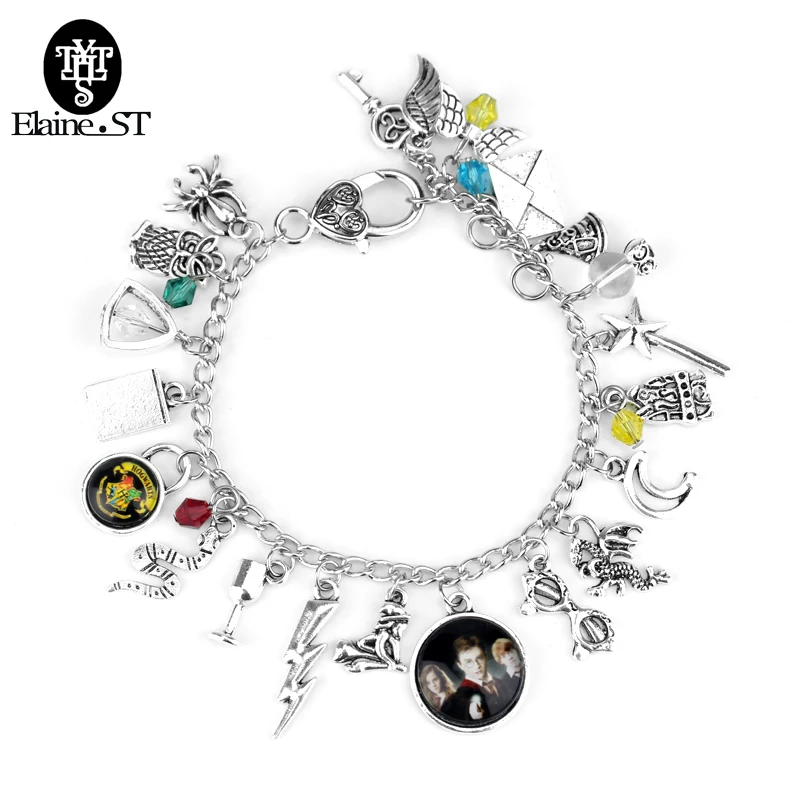 Hogwarts charm pulsera búho serpiente flash Grial magia colgante pulsera para las mujeres reliquias de la muerte pulseras|bracelets for|charm braceletbracelets women - AliExpress