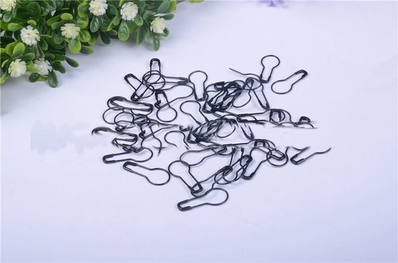 Black Sewing Needles Gourd pin stainless steel circular knitting needle wedding Tag pin Clothing accessories 1000pcs/set AQ039 - Color: Black