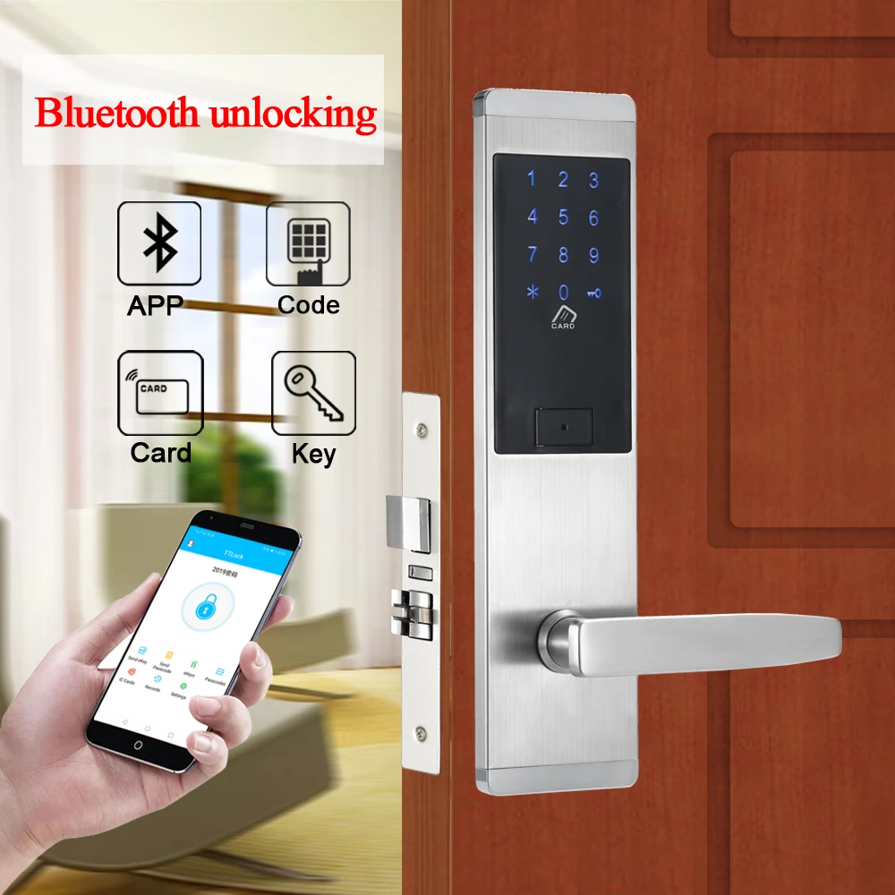 Security Electronic Combination Door Lock Digital Smart APP WIFI Touch Screen Keypad Password Lock Door Home Office Door Lock
