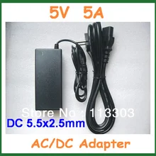 5 в 5A 25 Вт светодиодный адаптер переменного/постоянного тока адаптер питания с кабелем переменного тока EU US AU UK вилка 5,5x2,5 мм/5,5*2,5 мм