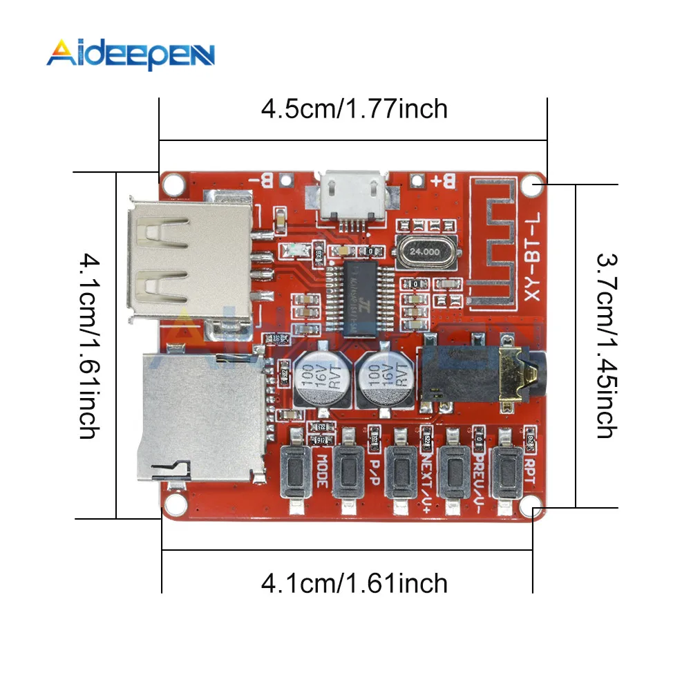 3,7-5 в беспроводной Bluetooth MP3 декодер плата BLE 4,1 плата модуль без потерь аудио декодирования модуль Micro USB TF карта интерфейс