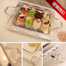 Металлическая тарелка с серебряным послеобеденным чайным комплектом, поднос для закусок, Европейский отель, Ktv, фруктовый диск, полый торт, диск, акция 3111