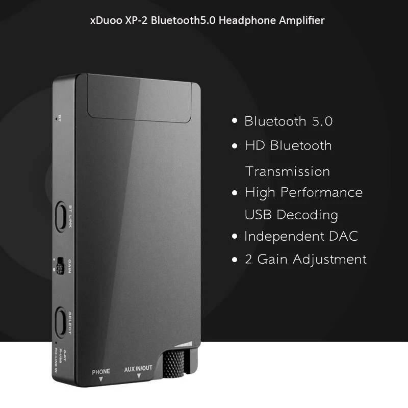 XDUOO XP-2 Portable Bluetooth V5.0 USB DAC Headphone Amplifier HD Signal Transmission PC USB DAC for APPLE for ANDROID XDUOO XP-2 Portable Bluetooth V5.0 USB DAC Headphone Amplifier HD Signal Transmission PC USB DAC for APPLE for ANDROID