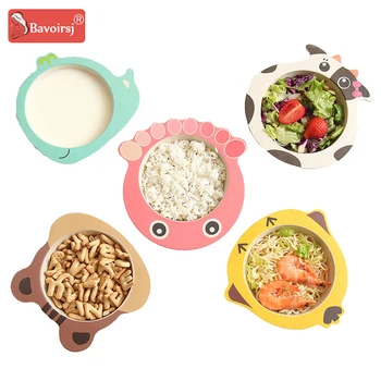 

Environmental Printing Cartoon Shape Baby Dishes Feeding Accessories Tableware Set Bowl Dishes For Kids T0030