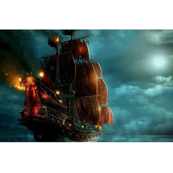 

Pirates of the Caribbean,boat,Diamond Painting Full Square Diamond Embroidery DIY Kit Mosaic Decorative Rhinestone Decor YF1351