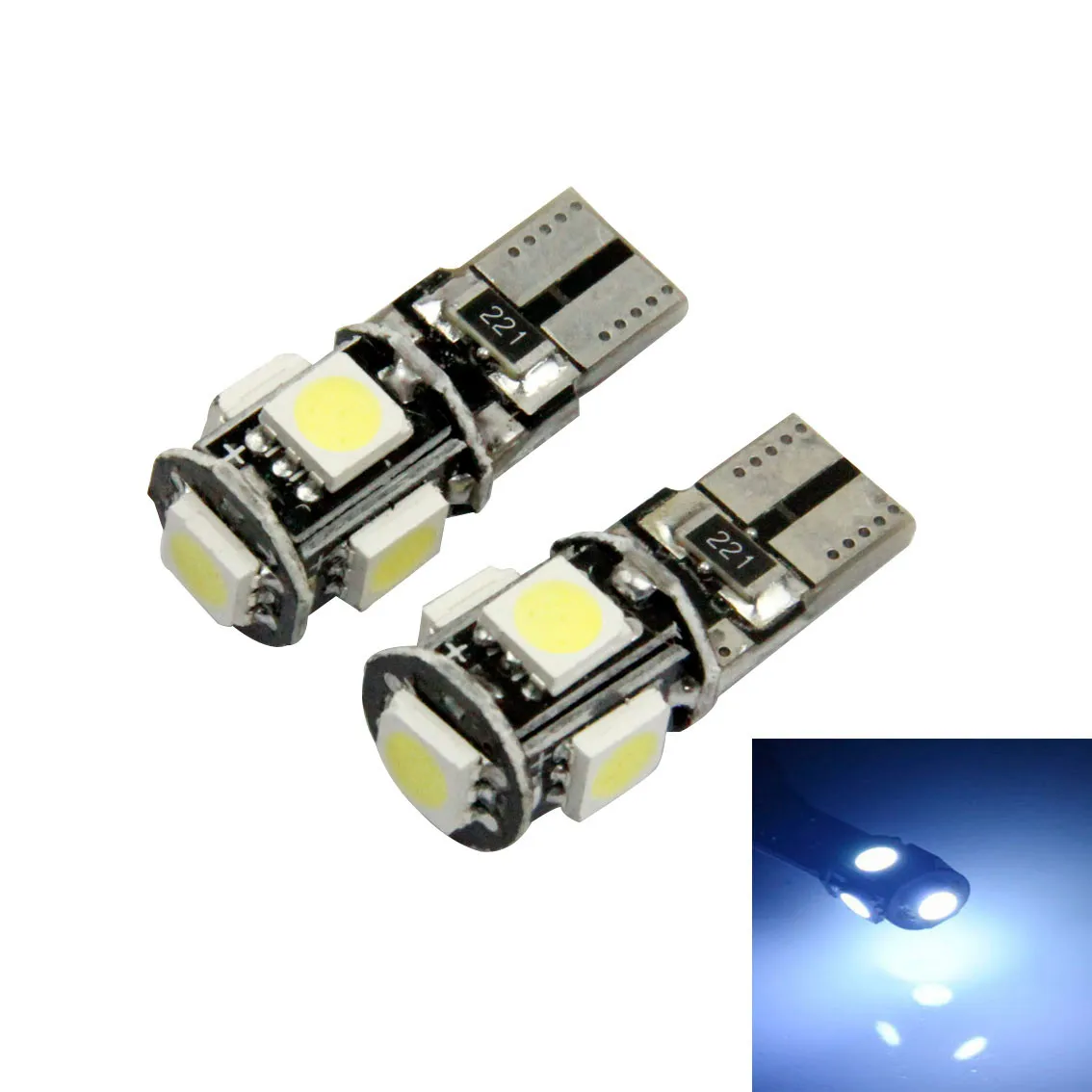 

2PCS Canbus Error Free White T 10 5-SMD 5050 W5W 194 16 Interior LED Bulbs Car Vehicle Parking Light Styling