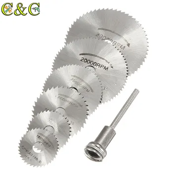 

6pcs HSS Circular Saw Blade Rotary Tool For Dremel Rotary Metal Cutter Power Tool Set Wood Cutting Discs Drill Mandrel Cutoff