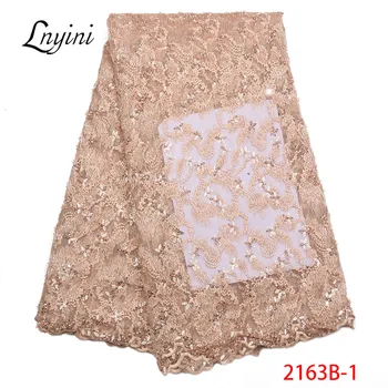 

Best Selling 2019 Products African Tulle Lace Fabric High Quality French Net Lace Fabric For Nigeria Beaded Lace Fabric L2163B-1