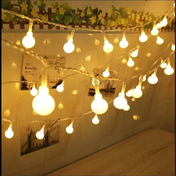 

220/110V 10M 50LED Cherry Ball String Lights Holiday Wedding Christmas Outdoor Garland Home Decoration Night lamp Fairy Lights