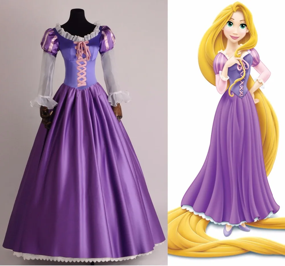 The Princess Rapunzel Fancy Dress Adult Costumes for HalloweenCarnival Party Tangled Cosplay Costumes for Women Custom Any Size (5)