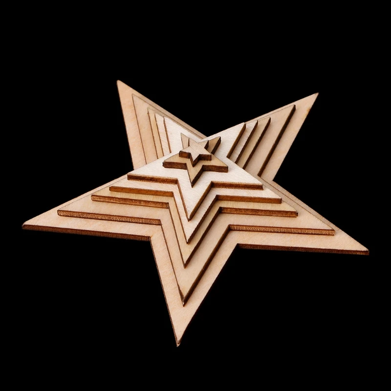 10 мм-60 мм деревянные Звезды формы лазерная резка пустой украшения Ремесло Скрапбукинг Декор Сделай Сам