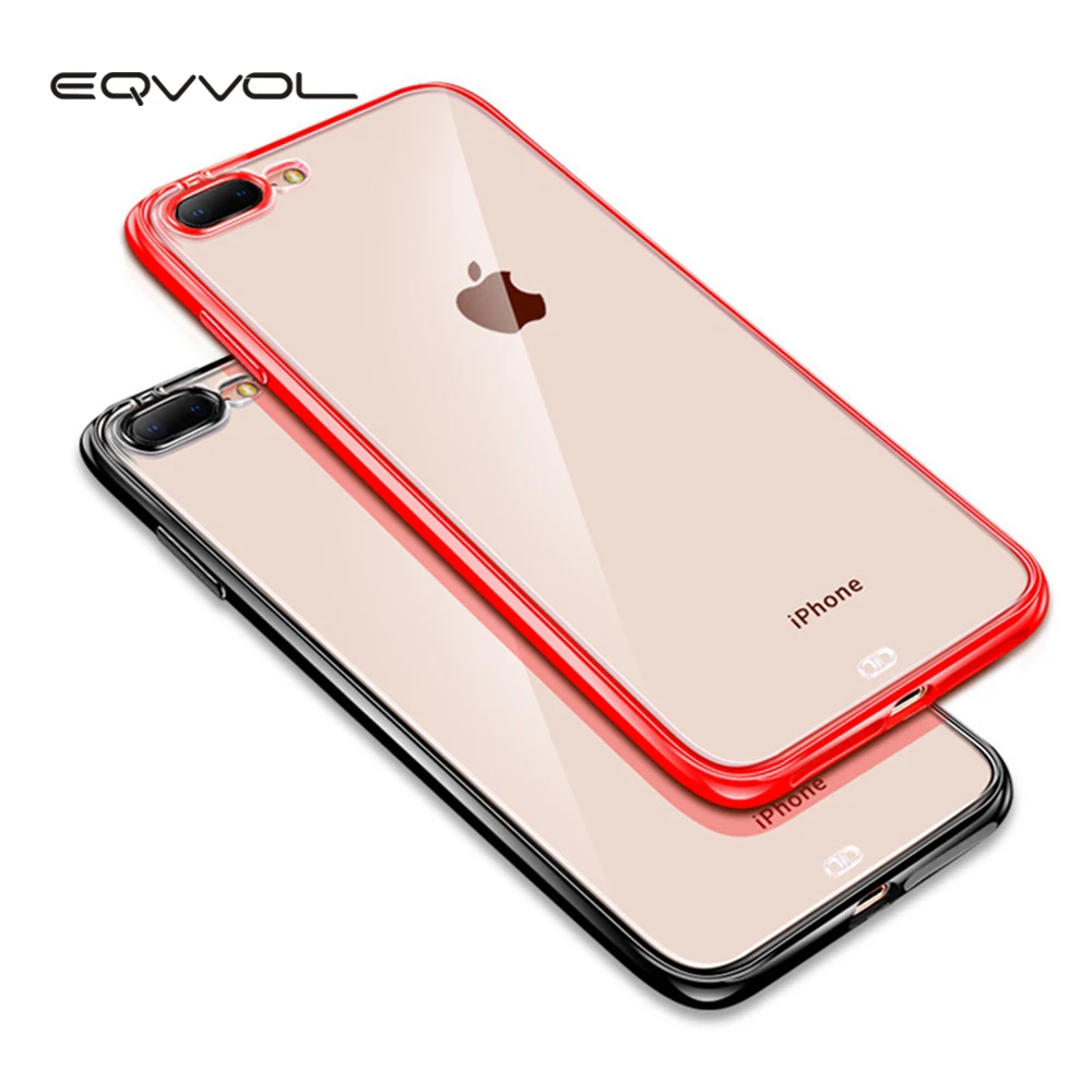 

Eqvvol Colorful Transparent TPU Case For iPhone 8 7 Plus 6 6S Shockproof Protection Back Cover For iPhone XS max XR X Soft Funda