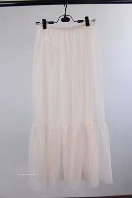 Лоскутная Прозрачная газовая полускользящая Однослойная юбка средней длины - Цвет: apricot 70cm