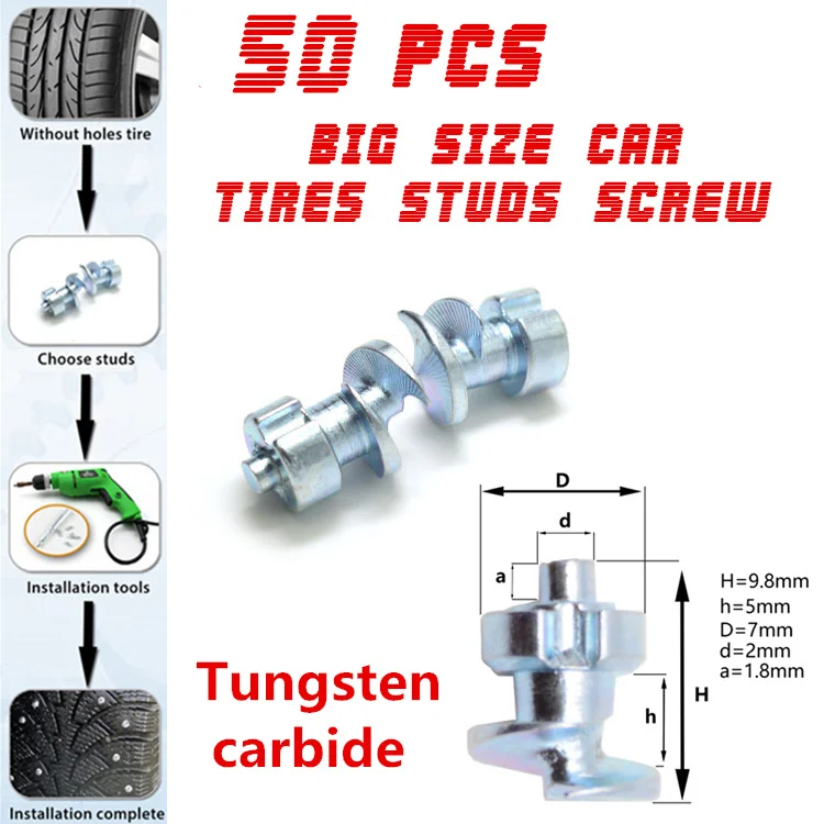 50 шт./компл. покрышки шпильки Винт снег шипы колеса шины для мотоциклов цепи шпильки для обуви ATV автомобиль мотоцикл велосипед шины зимние