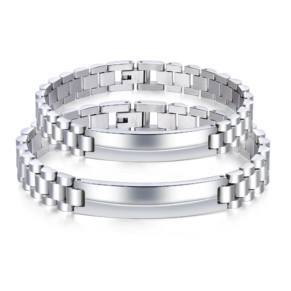 

Fate Love Stainless Steel Bracelet Personal Engraved Men's ID Smooth Bracelets For Men And Women Boyfriend Gift Never Rust FL968