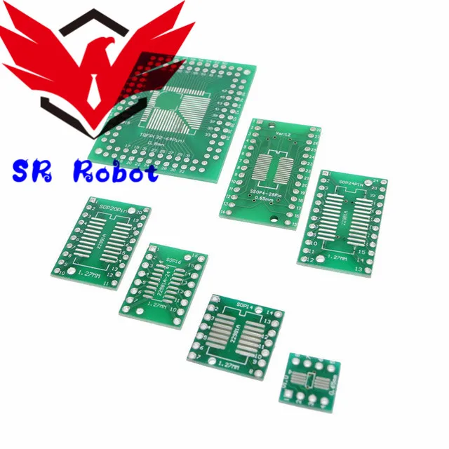

35pcs PCB Board Kit SMD Turn To DIP Adapter Converter Plate SOP MSOP SSOP TSSOP SOT23 8 10 14 16 20 28 SMT To DIP DIY