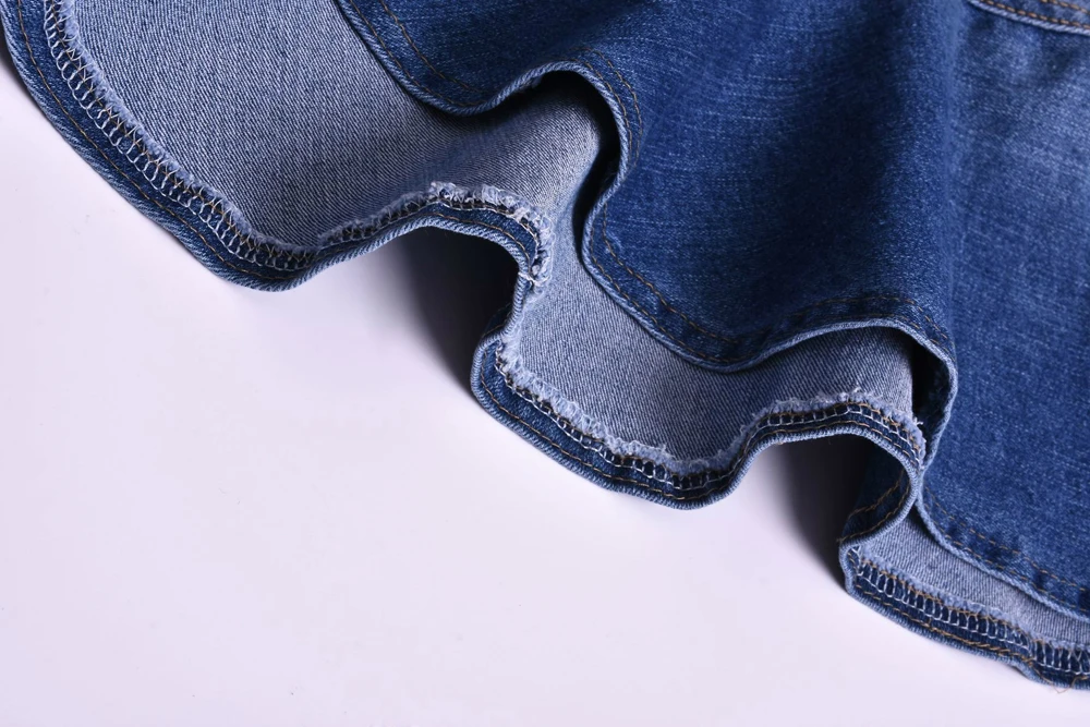 XUANSHOW Летняя женская короткая джинсовая юбка с неровными оборками, сексуальная юбка-карандаш с высокой талией, Корейская юбка-Русалка