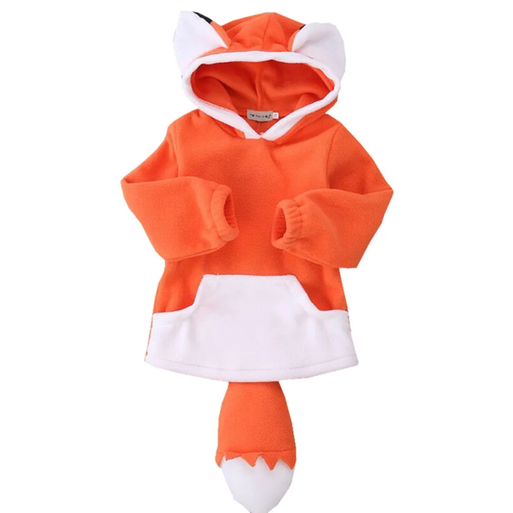 

Baby Warm Fox Girls Boys Pullover Outwear Children Winter Tops Polar Fleece Hoodie Coat Kids Coat Hoodie Sweater