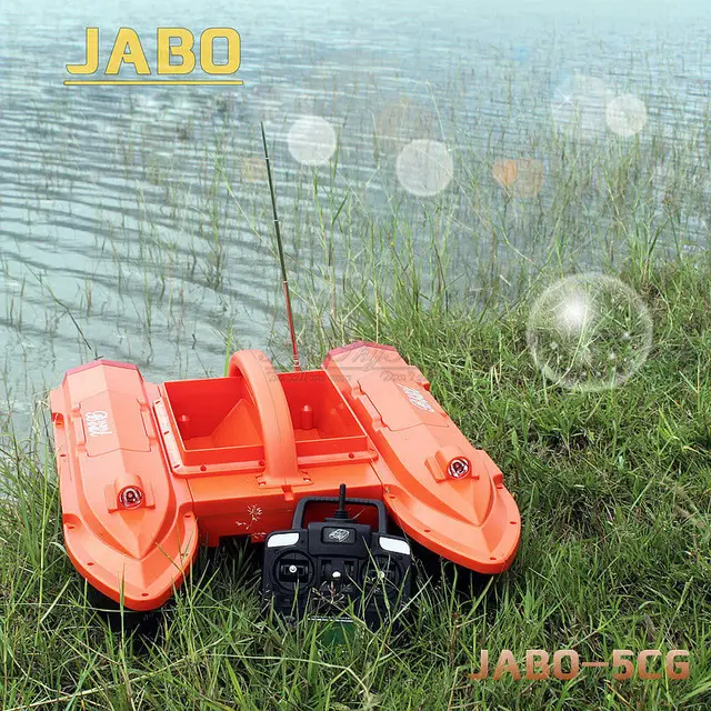 Cheap JABO 5CG 10A Radio Control Fish Finder RC Carp Bait Boat Night Sonar Detection GPS RTR Water&Temperature Detection