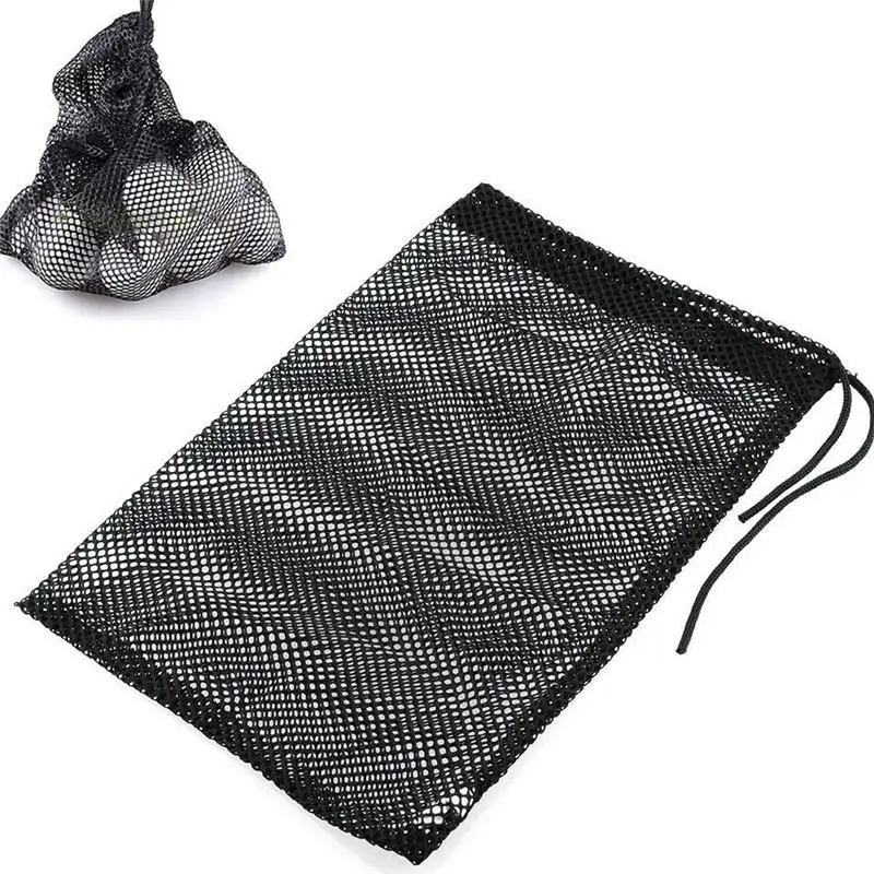 

Black HobbyLane Sports Mesh Net Bag Nylon Golf Tennis 12/25/50 Ball Carrying Drawstring Pouch 1pcs Golf Bags Golf Accessories