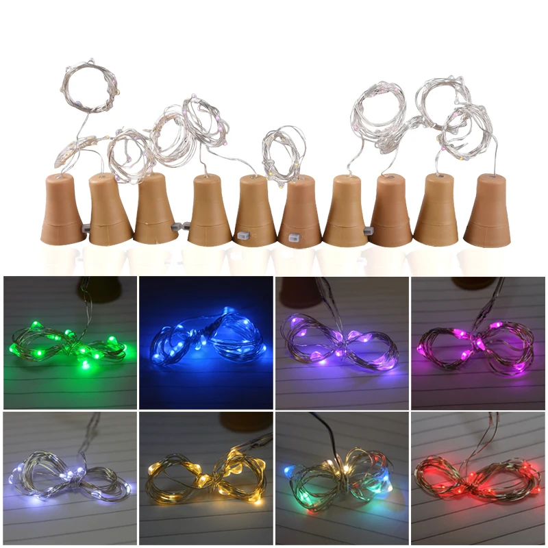 

LED Solar Wine Stopper Sliver Copper Wire Lights 1M 10leds Garland String Lamp Waterproof Outdoor Garden Light